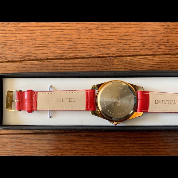 Red Leather Watch - Picture 3 of 3
